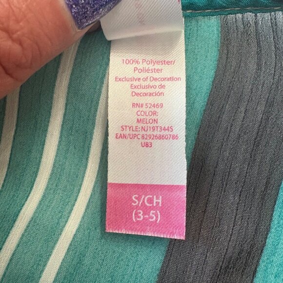 No Boundaries Striped Multicolor Sheer High-Low Ruffle Duster Cardigan Size S - Picture 6 of 11